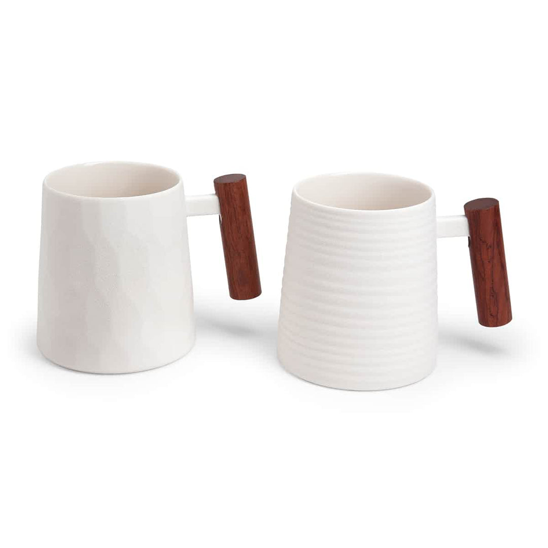Porzellanbecher Blanca mit Holzgriff von TeaLogic