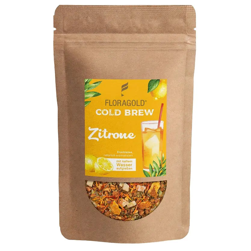 Cold Brew Zitrone von Floragold im Kraftpapier-Zipbeutel