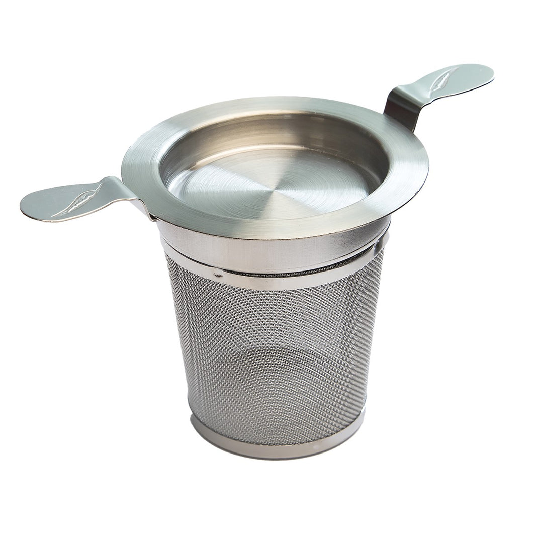 Edelstahl-Teefilter mit Doppelhenkel Größe M – feinmaschiger Dauerfilter für Tassen