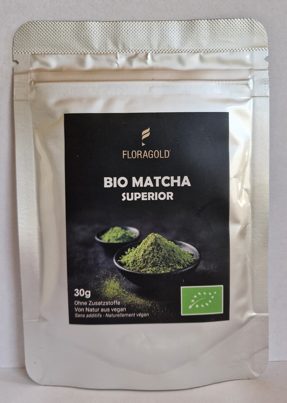 Floragold Bio Matcha Superior 30g im wiederverschließbaren Zip-Beutel