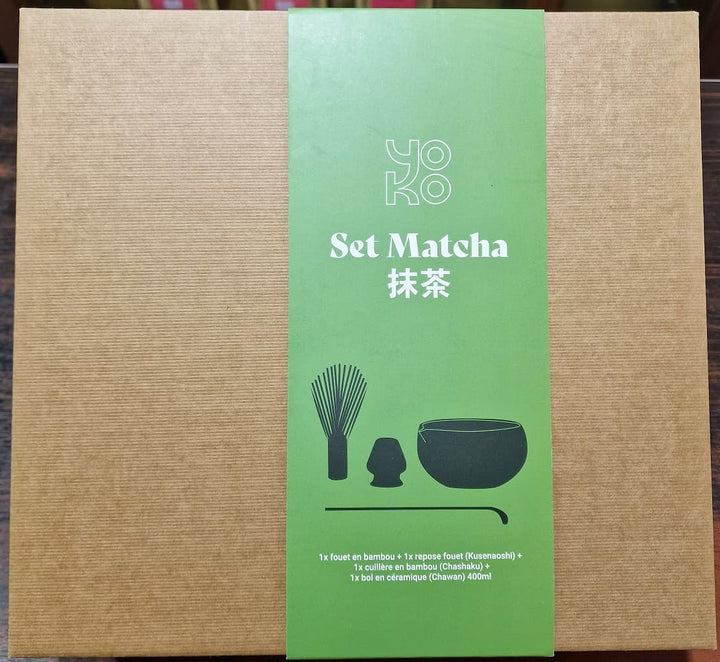 Matcha Set Geschenkbox von YOKO DESIGN mit Keramikschale, Bambusbesen und Bambuslöffel