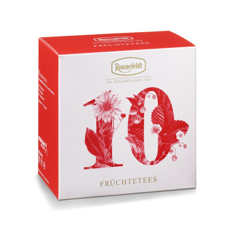 Schachtel Probierbox Früchtetees von Ronnefeldt mit 10 losen Sorten