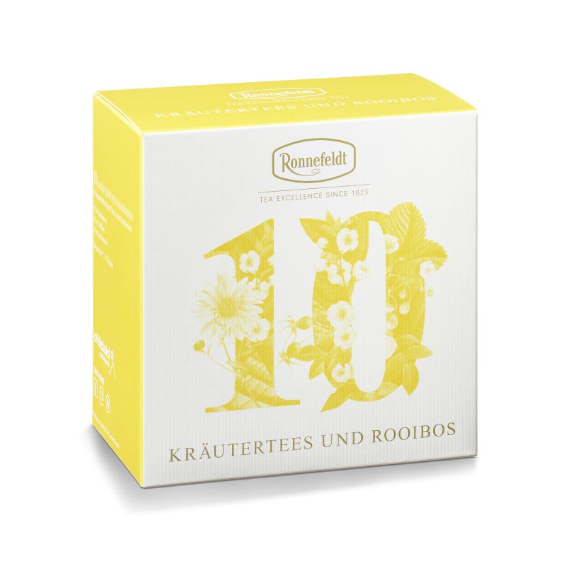 Schachtel Probierbox Kräutertees und Rooibos von Ronnefeldt mit 10 losen Sorten