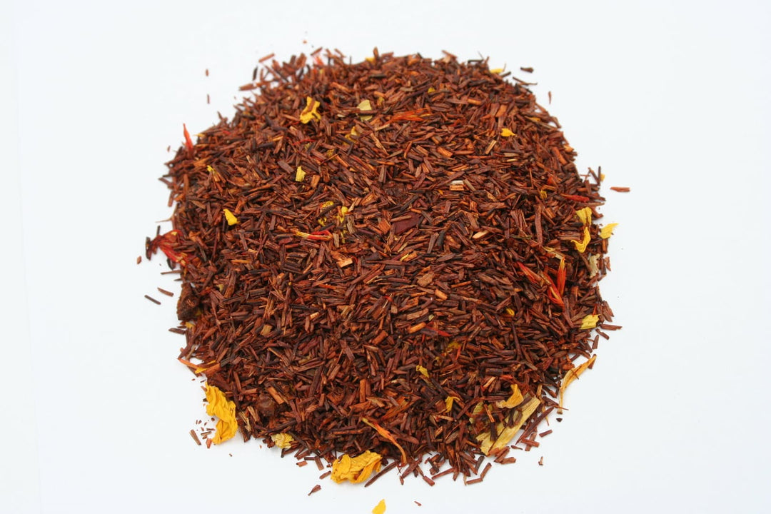 Lose Teemischung Rooibostee Rooibusch Sanddorn mit Sanddornbeeren und Blüten