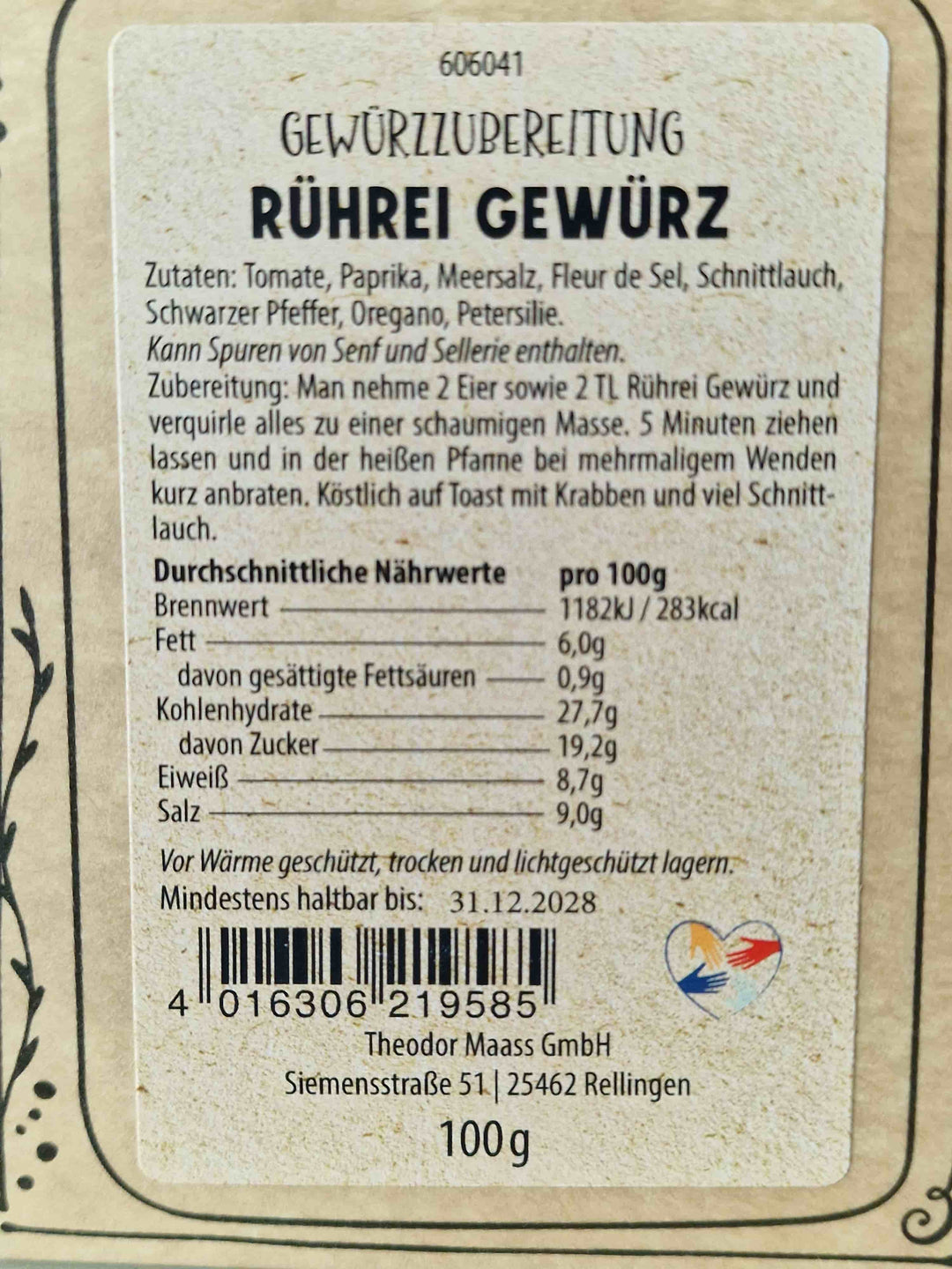 Streuwerk Rührei Gewürz – Zutaten, Nährwerte und Zubereitung