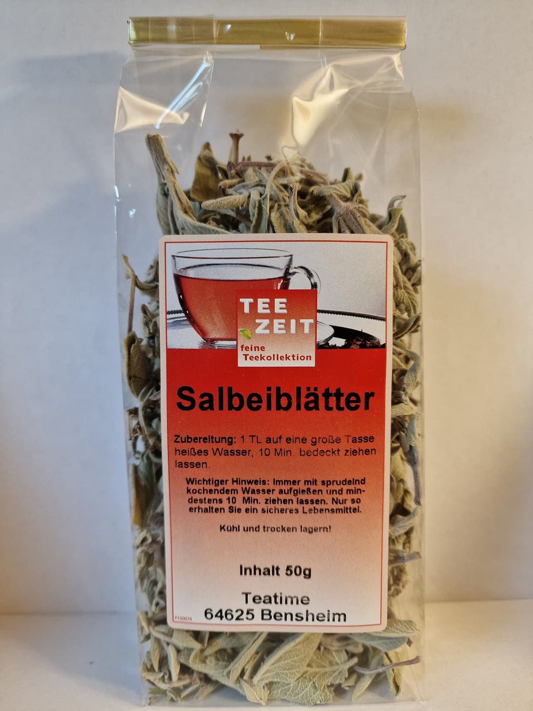 Verpackte Salbeiblätter in transparenter Aromatüte