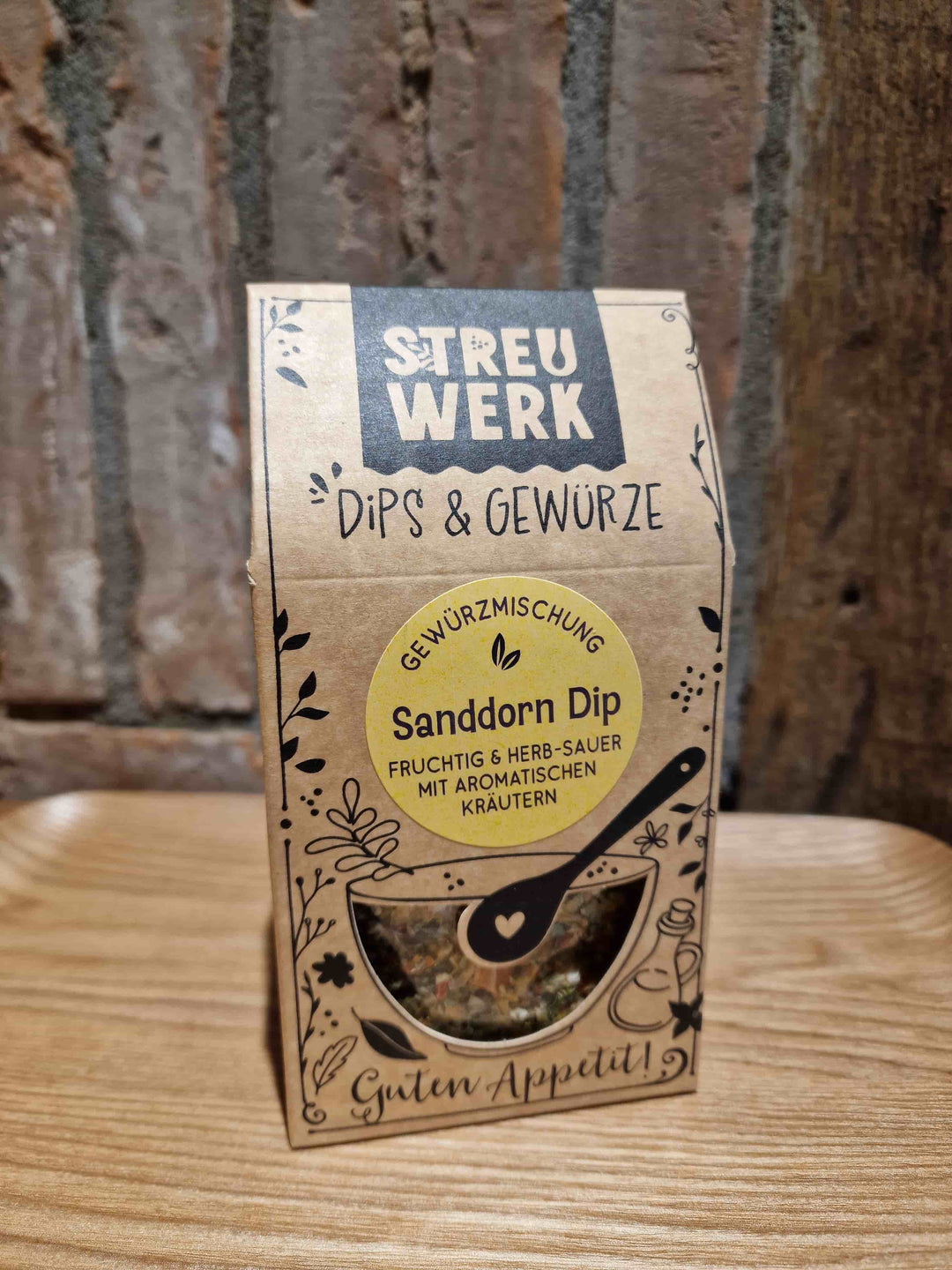 Streuwerk Sanddorn Dip – Gewürzmischung in der Verpackung