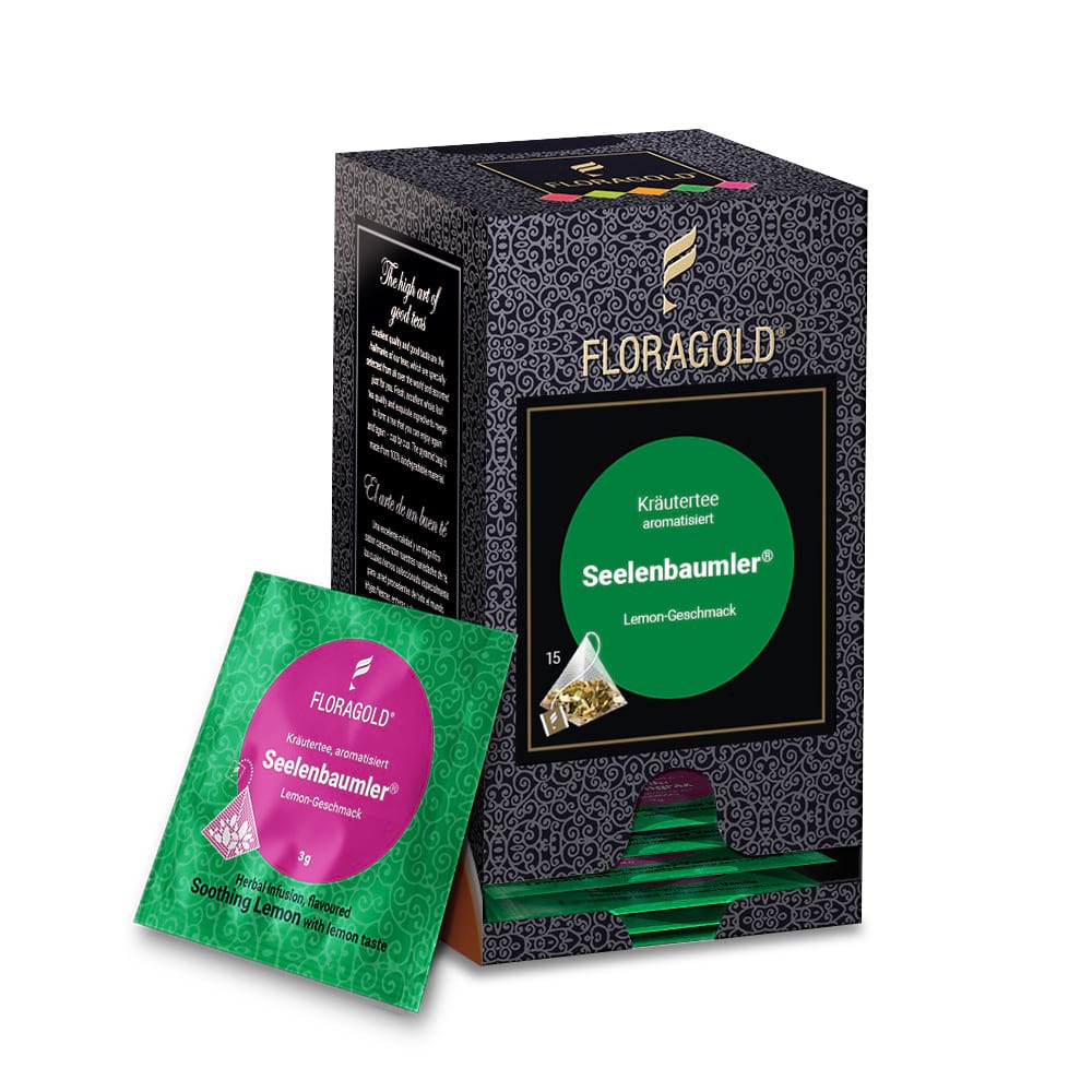 Packung Seelenbaumler® Floragold® mit einzelnem Pyramidenbeutel