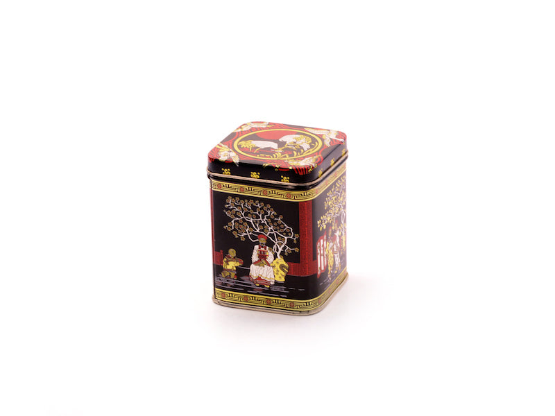 Teedose Black Jap mit fernöstlichem Motiv und goldenen Details 100gr