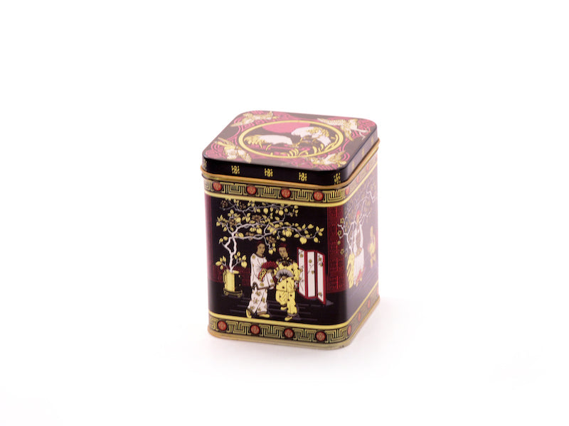 Teedose Black Jap mit fernöstlichem Motiv und goldenen Details 250gr