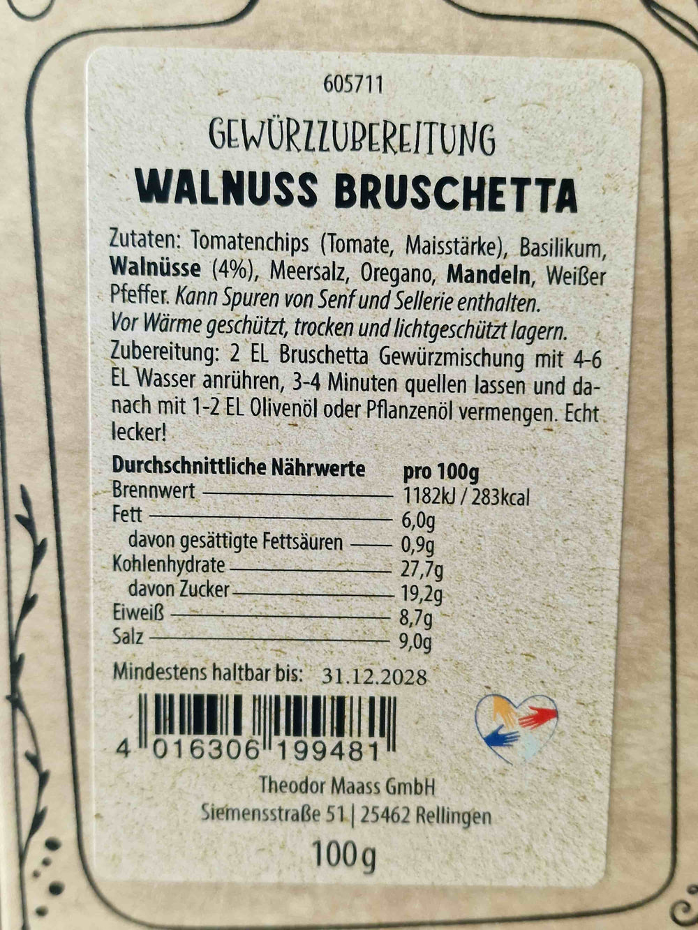 Streuwerk Walnuss Bruschetta – Zutaten, Nährwerte und Zubereitung